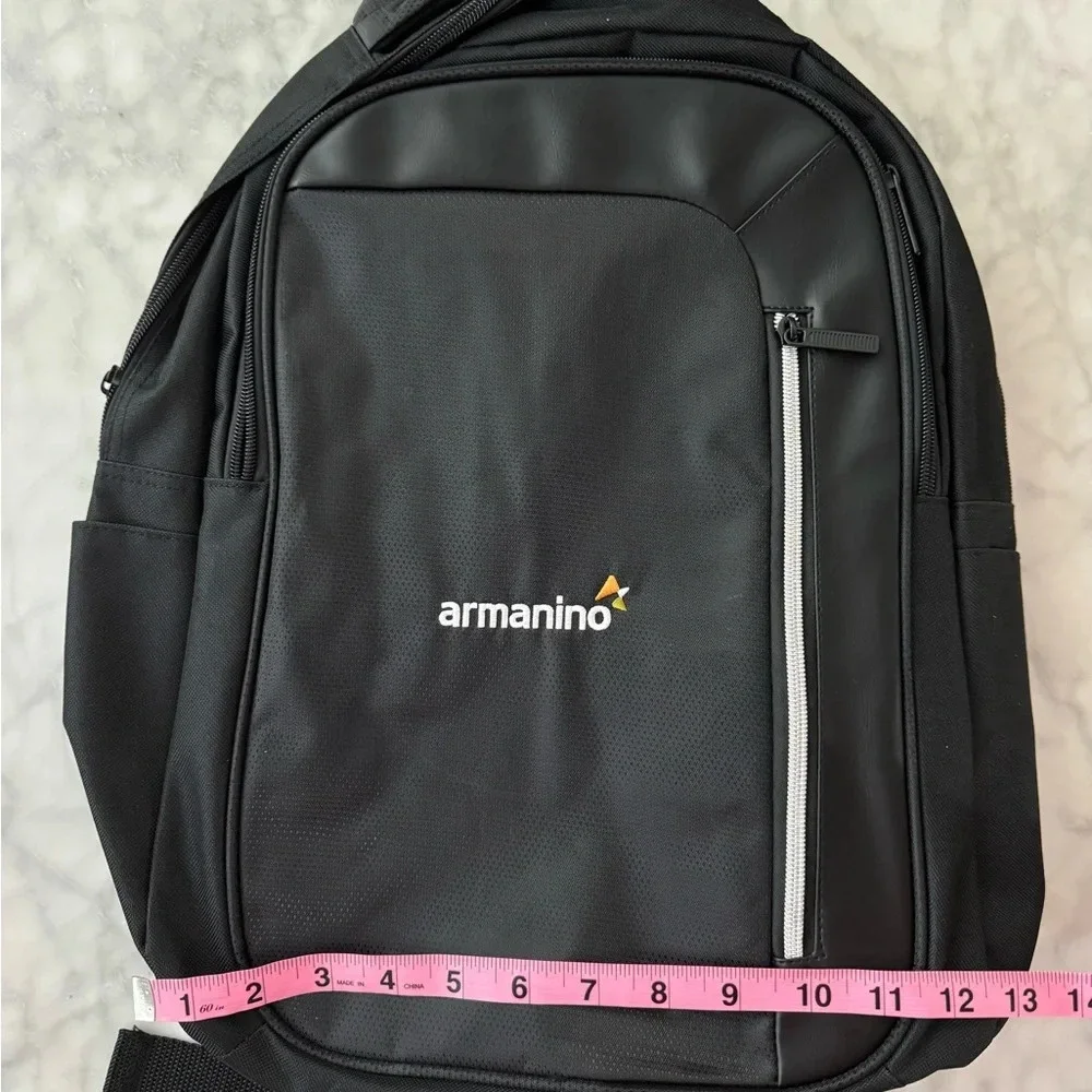 Black Backpack with 3 compartments for stuff NWOT 12x17x4